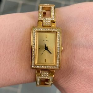 Authentic Guess Gold Tone Embellished Watch